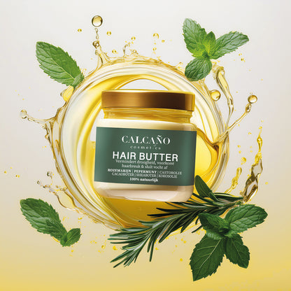 Hair Butter Rosemary Peppermint Natural Curly Dry Hair Hairgrowth/ Haar Boter Rozemarijn Pepermunt Natuurlijk Krullen Droog Haar Haargroei Haaruitval- Calcaño Cosmetics