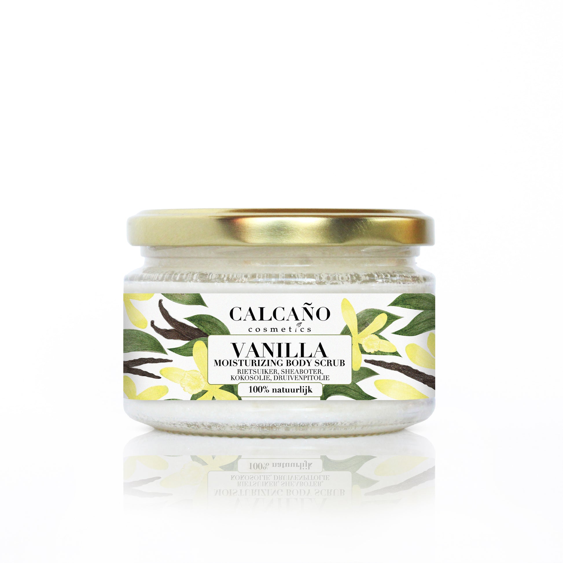 Moisturizing Body Scrub Shea butter Vanilla Dry Sensitive Skin 100% Natural-Coconut Vanilla/ Lichaamsscrub Sheaboter-Kokos Vanille 100% natuurlijk Droge Gevoelige Huid - Calcaño Cosmetics