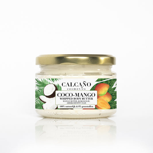 Whipped Body Butter Mango Butter-Coconut 100% natural/ Lichaamsboter Mango boter-Kokosnoot 100% natuurlijk droge gevoelige huid, zonder parfum - Calcaño Cosmetics