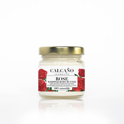 Whipped Body Butter Rose 100% Natural/ Lichaamsboter Rozen 100% Natuurlijk- Calcaño Cosmetics