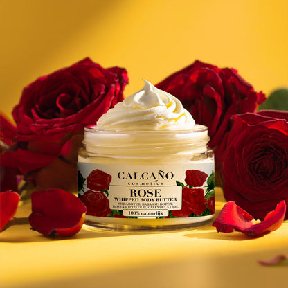 Whipped Body Butter Rose 100% Natural/ Lichaamsboter Rozen 100% Natuurlijk- Calcaño Cosmetics